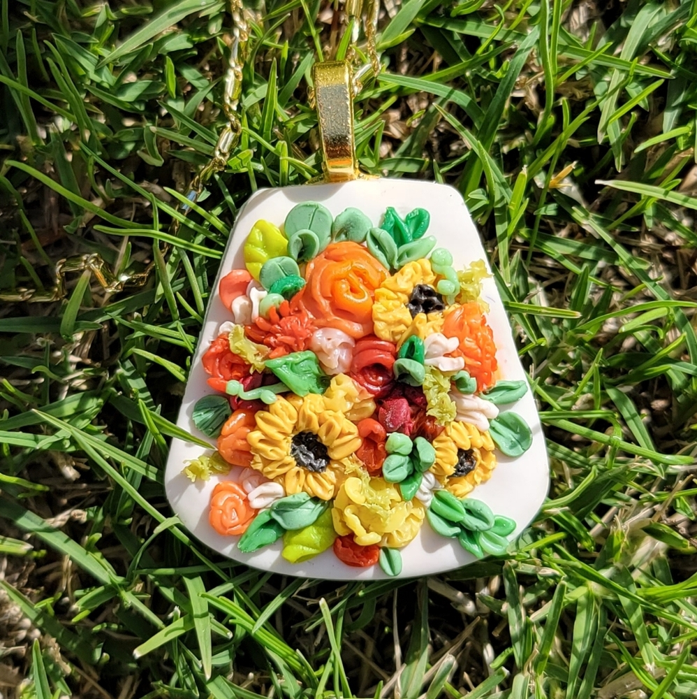 Handcrafted floral bouquet pendant